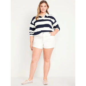 Old Navy High-Waisted OG Jean Shorts 3-inch inseam in Blue Floral Print Size 18